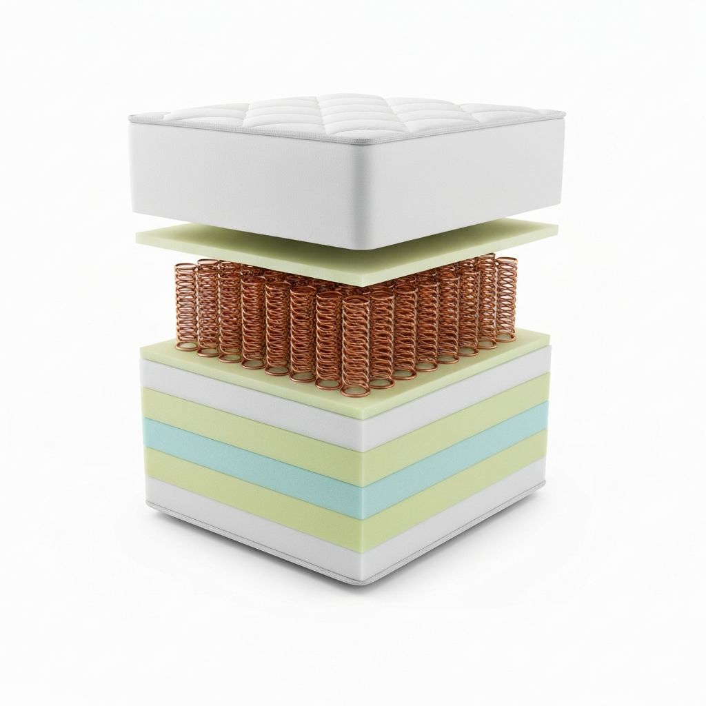 Sealy mattress cross-section illustrating Posturepedic coil and foam layers
